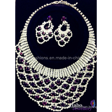 Shiny Glass Diamond Bridal Necklace and Earrings Sets/Fashion Jewelry/ Diamond Necklace Sets (XJW1700)